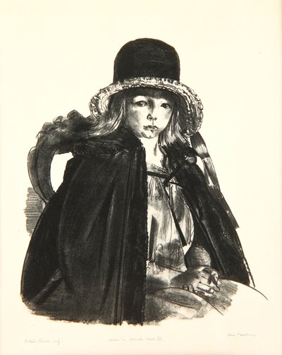 Jean i en sort hat, 1923-24 af George Wesley Bellows