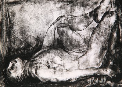 Mand på ryggen, nøgen, ca. 1916 af George Wesley Bellows