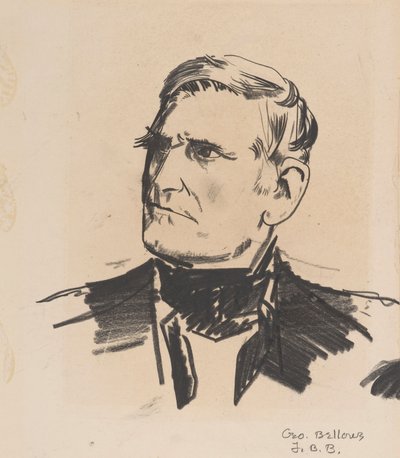 Portræt af en mand, ca. 1922 (lito farveblyant på papir) af George Wesley Bellows