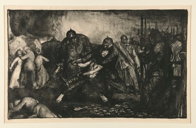 The Enemy Arrive, eller The Germans Arrive, fra War Series af George Wesley Bellows