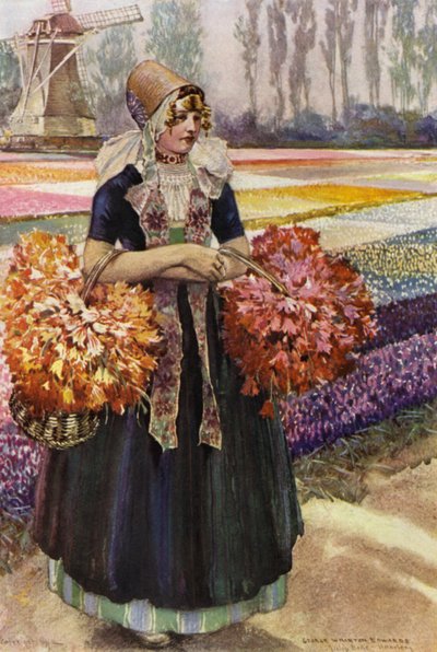 En tulipanmark (farve litho) af George Wharton Edwards