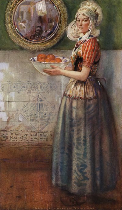Skålen med appelsiner (farve litho) af George Wharton Edwards