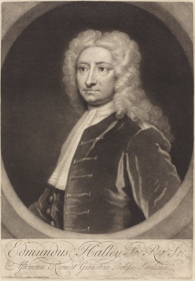 Edmund Halley af George White after Sir Godfrey Kneller
