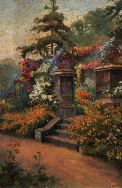 Summer Garden, udateret (olie på lærred) af George Wimpenny