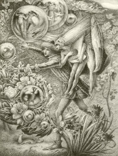 Ferdinand og Ariel (dybtryk) af George Woolliscroft Rhead
