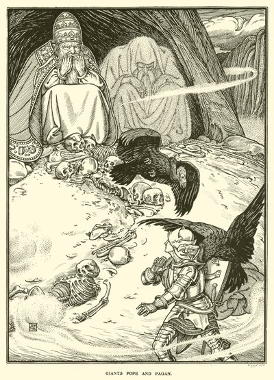 Gigantiske pave og hedenske (gravering) af George Woolliscroft Rhead