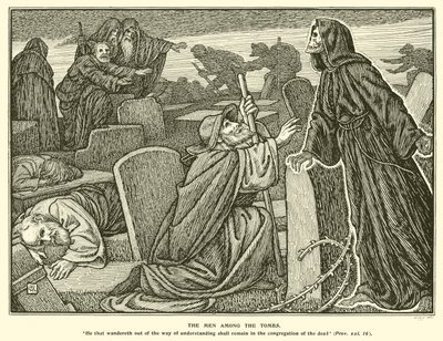 Mændene blandt gravene (gravering) af George Woolliscroft Rhead