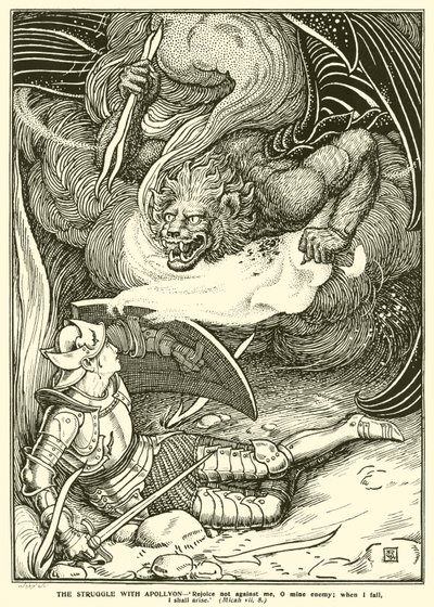 Kampen med Apollyon (gravering) af George Woolliscroft Rhead