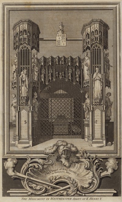 Monument i Westminster Abbey af kong Henry V af George after Vertue