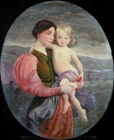 Mor og barn: En moderne Madonna af George de Forest Brush or Brusch