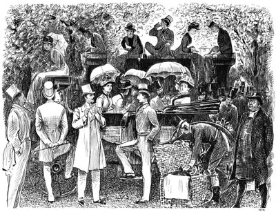 En reminiscens af Lords Cricket Ground Eton vs Harrow, 1878 1891 af George du Maurier