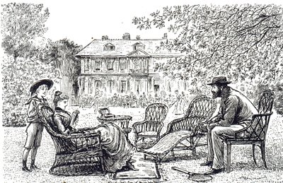 En gravering af typiske kurvemøbler. Illustreret af George du Maurier (1834-1896), en fransk-britisk tegneserieskaber og forfatter af George du Maurier