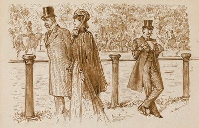 En Passant: Det er Bounderson, ikke? Han skulle være blevet druknet som en hvalp!, Punch Magazine, 23. juli 23, 1892 (pen & sepia blæk på papir) af George du Maurier