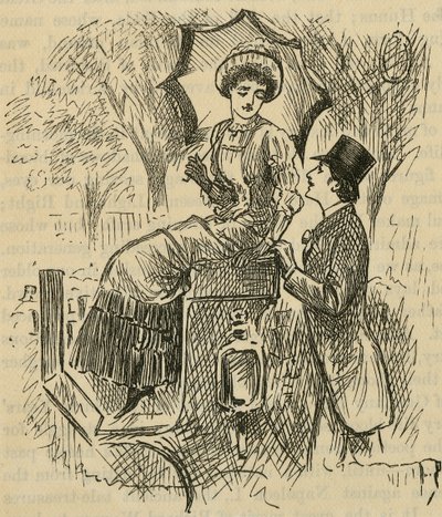 Flirter. Illustration af George du Maurier (1834-1896) udgivet 1882. af George du Maurier