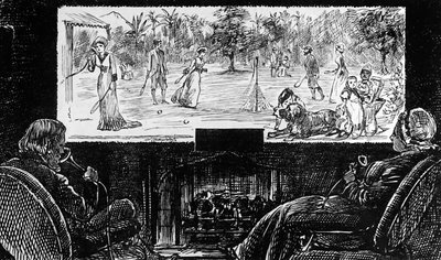 George du Maurier skildrer sin vision om anvendelsen af Edisons telefonoskop af George du Maurier