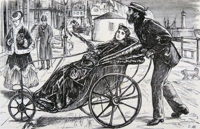 Patrick skubber til damens badestol af George du Maurier