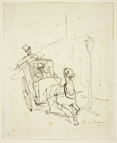 Whistler i en Hansom Cab af George du Maurier