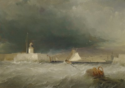 Havn på en stormfuld dag af George the Elder Chambers