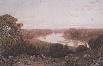 Udsigt fra Richmond Hill, Surrey af George the Younger Barret