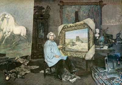 Kunstneren Rosa Bonheur i sit atelier af Georges (1865 1951) Achille Fould