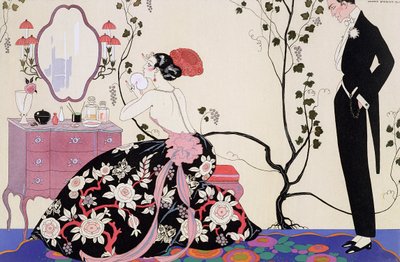 Den rygløse kjole, graveret af Henri Reidel af Georges (after) Barbier