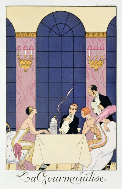 Gourmands af Georges (after) Barbier