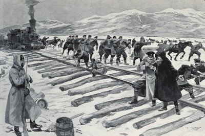 RUSLAND. Krydsningen af Bajkalsøen (gravering) af Georges (after) Conrad