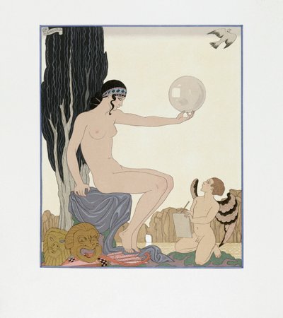 En muse inspirerer en kunstner af Georges Barbier