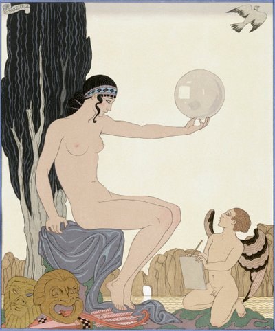 En muse inspirerer en kunstner af Georges Barbier