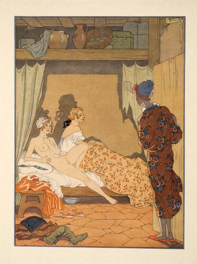 Soveværelsesscene, illustration fra 