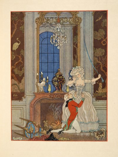 Danceny erklærer sin kærlighed til Cecile, Illustration fra 