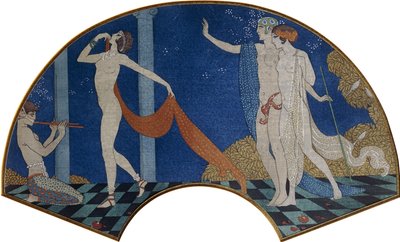 Dansende figurer på en terrasse af Georges Barbier