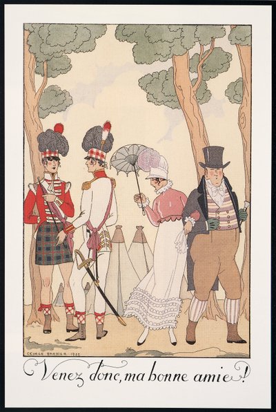 Falbalas and Fanfreluches, Almanak for 1923, Kom derfor, min gode ven, af George Barbier, tryk af Georges Barbier