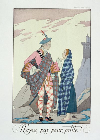 Vær ikke bange, lille skat! 1922 (pochoir print) af Georges Barbier