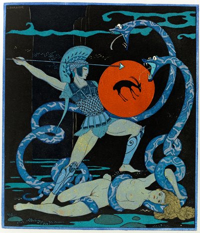 Illustration fra Les Chansons de Bilitis af Georges Barbier