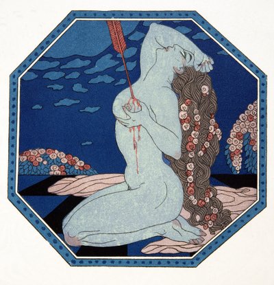 Le Deramantnier, illustration fra Les Chansons de Bilitis, af Pierre Louys, pub. 1922 (stenciltryk) af Georges Barbier