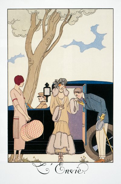 Envy, af George Barbier (1882-1932), fra Falbalas et Fanfreluches, Almanak 1925. Frankrig, 20. århundrede af Georges Barbier