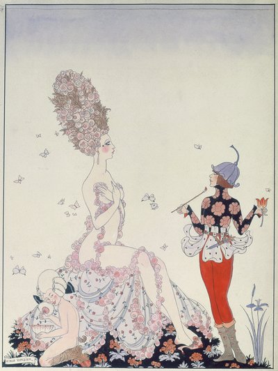Moder Natur (pen, blæk og akvarel på papir) af Georges Barbier