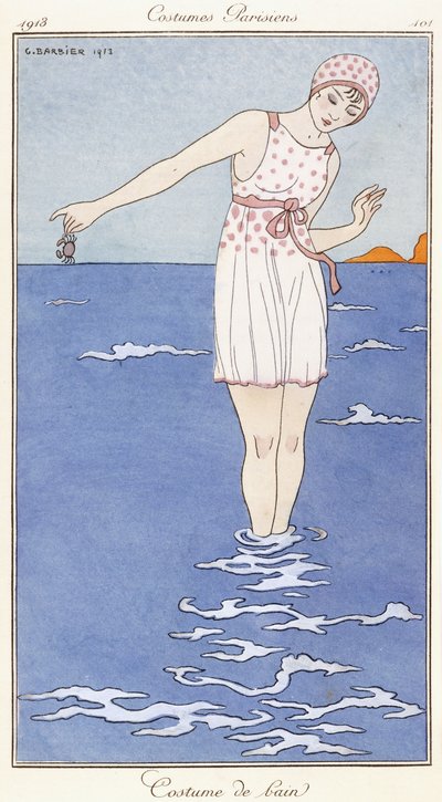 Parisertøj: Badedragt af Georges Barbier