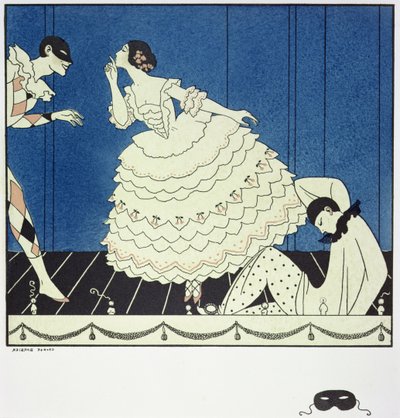 Tamara Karsavina (1885-1978) som Columbine, Vaslav Nijinsky (1890-1950) som Harlequin og Adolph Bolm (1884-1951) som Pjerrot i Fokines 