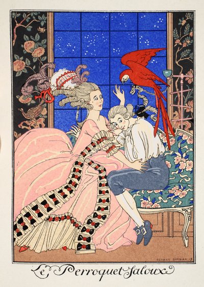 Den jaloux papegøje af Georges Barbier