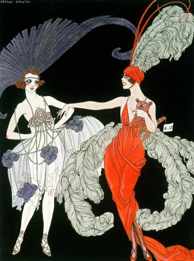 Købet (pen, blæk og akvarel på papir) af Georges Barbier