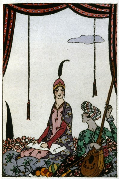Dronningen af Saba, ca. 1920 (illustration) af Georges Barbier