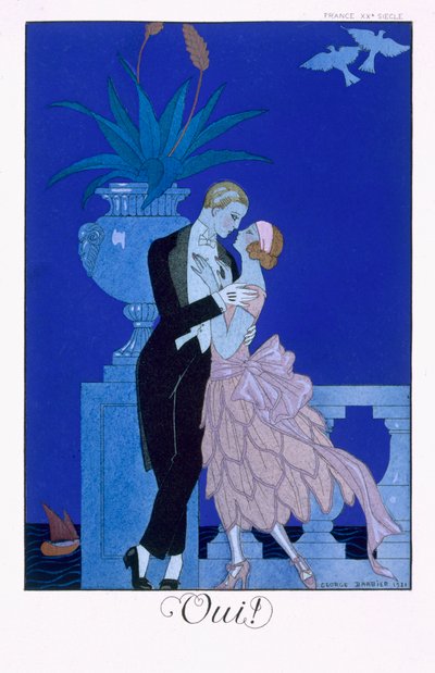 Ja! 1921 (farve litho) af Georges Barbier