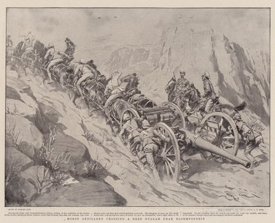 Hesteartilleri krydser en Deep Nullah nær Bloemfontein af Georges Bertin Scott