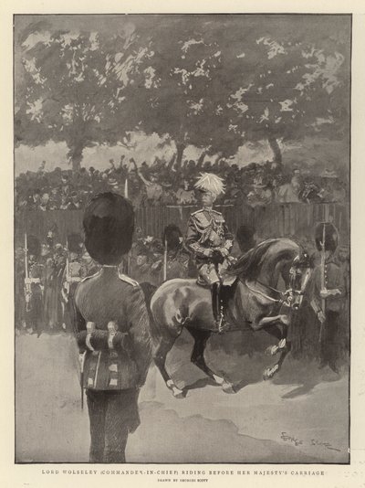 Lord Wolseley (øverste kommandør) kører foran Hendes Majestæts vogn af Georges Bertin Scott