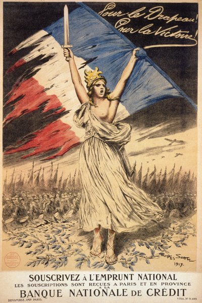 Plakat for abonnement på det nationale lån: "" for flaget, for sejr"" - ill. af Georges Bertin Scott (1873-1942) dit Scott de Plagnolles af Georges Bertin Scott
