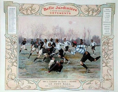 Rugby, illustration for februar fra en kalender for tøjbutikken 