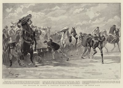 Englænderne i Egypten, en populær begivenhed i en Gymkhana, et æbleløb af Georges Bertin Scott