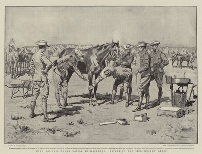 Sammen med oberst Baden-Powell i Mafeking, hvor han inspicerer Sick Horses